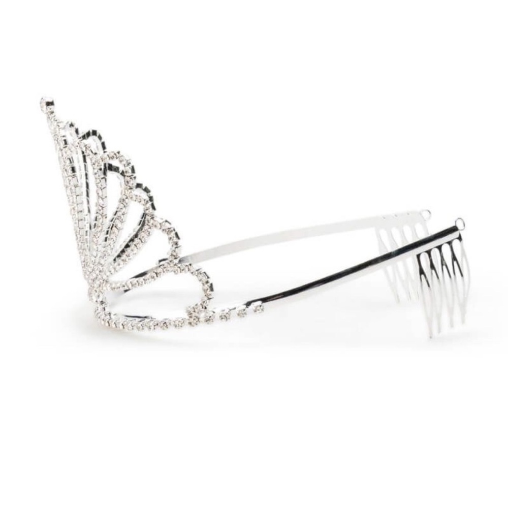 Callie Lotus: Rhinestone Flower Crown Bling Tiara in Silver - Picture 5 of 5